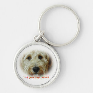 Funny Doodle Dog Car Ride Keychain