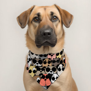 Funny doodle dogs pet bandana collar