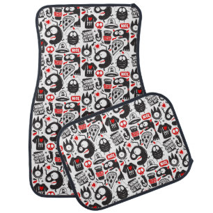 Funny Doodle Monster - Pop Art Car Floor Mats