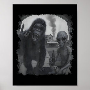 Funny Door Camera Men Women Sasquatch Ufo Bigfoot Poster