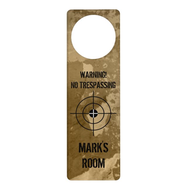 Funny door hanger for boys room | No trespassing! (Front)