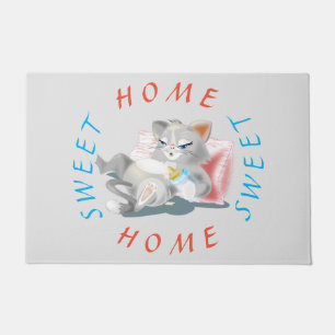 Funny Doormat with Baby Kitten - Home Sweet Home