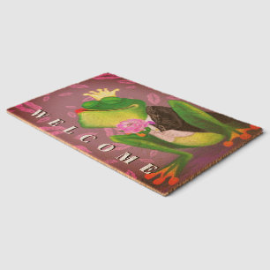 Funny Doormat with Frog Prince - Welcome Fiber Doormat