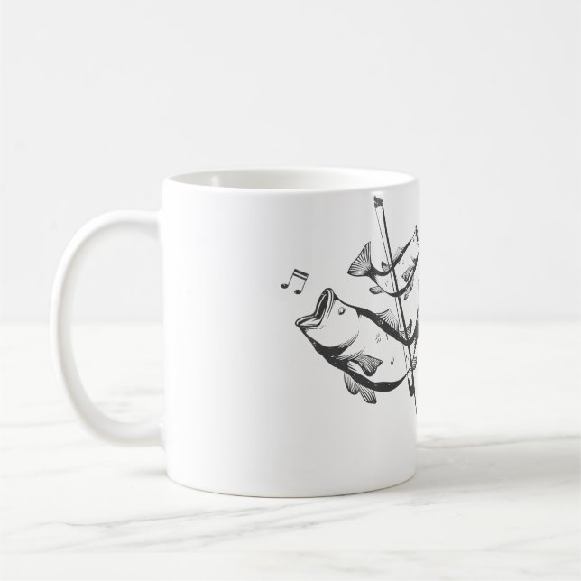 Funny Double Bass Pun Art Jazz Music Upright Bass Coffee Mug (Left)