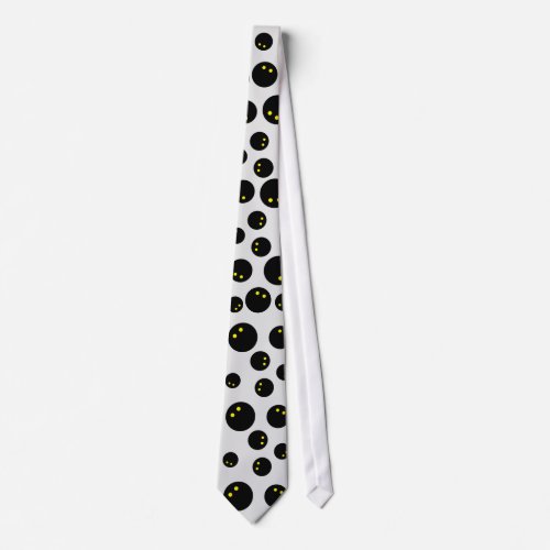 Funny double yellow dot squash ball pattern neck tie
