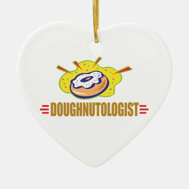 Funny Doughnut Ceramic Ornament (Front)