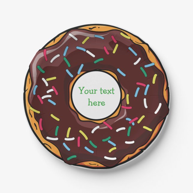 Funny Doughnut Desert Paper Plates (Front)