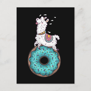 Funny Doughnut Llama Alpaca Donut Postcard