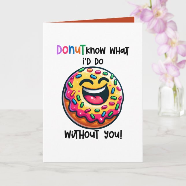 Funny doughnut lovers customizable card (Orchid)