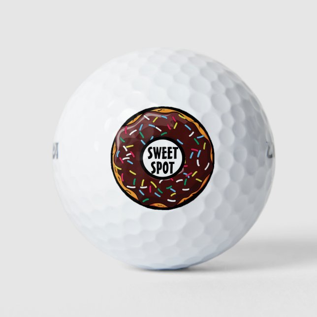 Funny Doughnut Sweet Spot Golf Balls (Front)