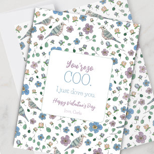 Funny Dove Pun Valentine's Day Holiday Card