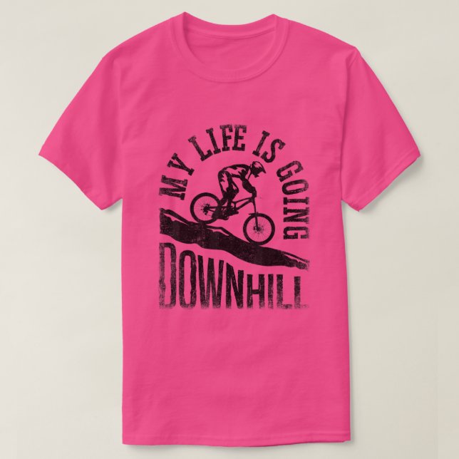 Funny downhill bike with mountain bike tshirt (Design Front)