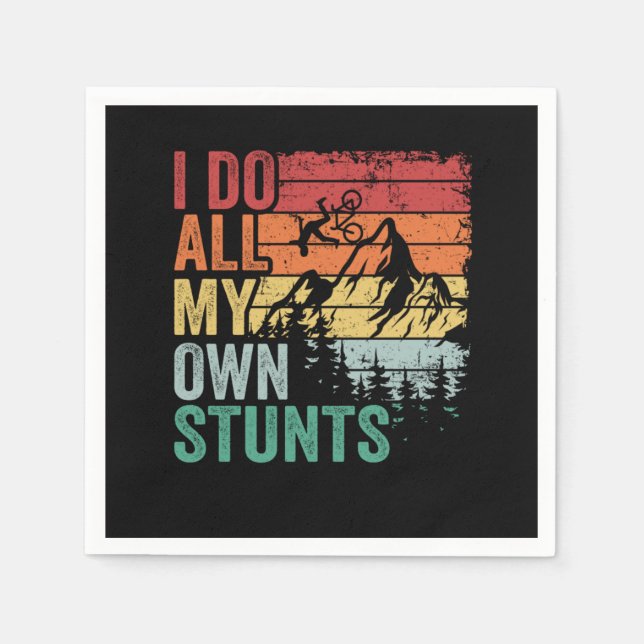Funny Downhill Mountain Biking Gift Vintage MTB Napkins (Front)