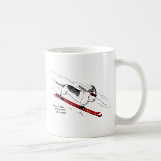 Funny Downhill Skiing Dog Mug