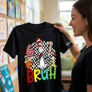 Funny Dr. Seuss Bruh Cat in the Hat Birthday T-Shirt