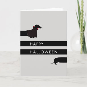 Funny Dracula Dachshund Halloween Card