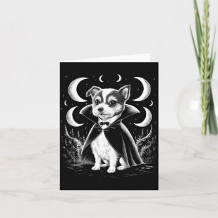 Funny Dracula Terrier Puppy Vampire - Spooky Card