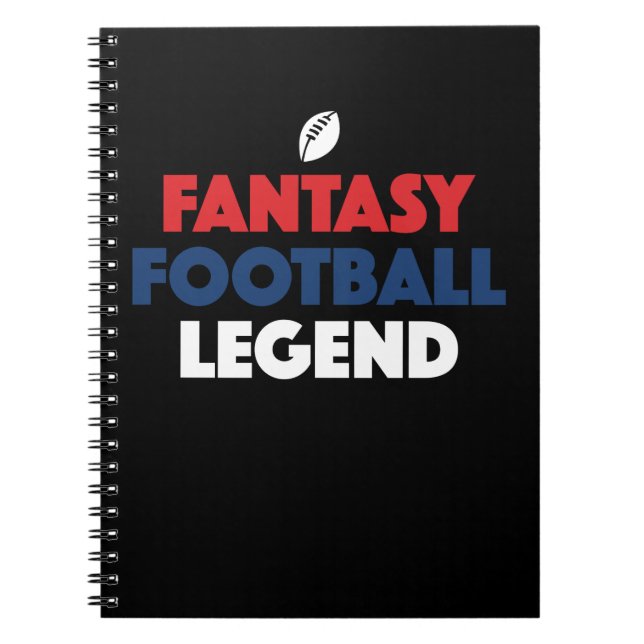 Funny Draft Fantasy Football Legend Apparel Notebook (Front)