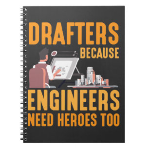 Funny Drafting Technician Gift for Drafters Notebook