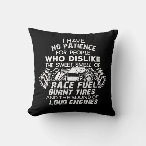 Funny Drag Racing For Car Enthusiast And Mechanics Throw Pillow