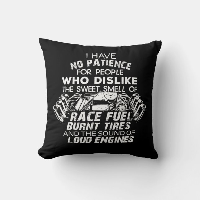 Funny Drag Racing For Car Enthusiast And Mechanics Throw Pillow (Front)