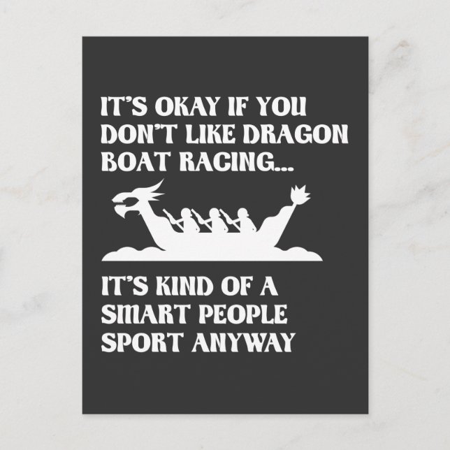 Funny Dragon Boat Racing Humor Boating Row Postcard (Front)