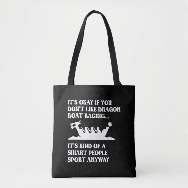 Funny Dragon Boat Racing Humor Boating Row Tote Bag (Front)