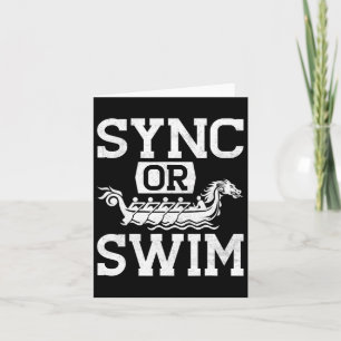 Funny Dragon Boat Racing Paddle Sync Or Swim Card