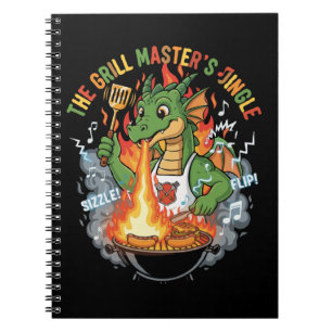 Funny Dragon Grill Master BBQ & Grilling Cartoon Notebook