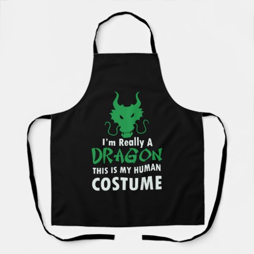 Funny Dragon Halloween Costume Scary design Apron