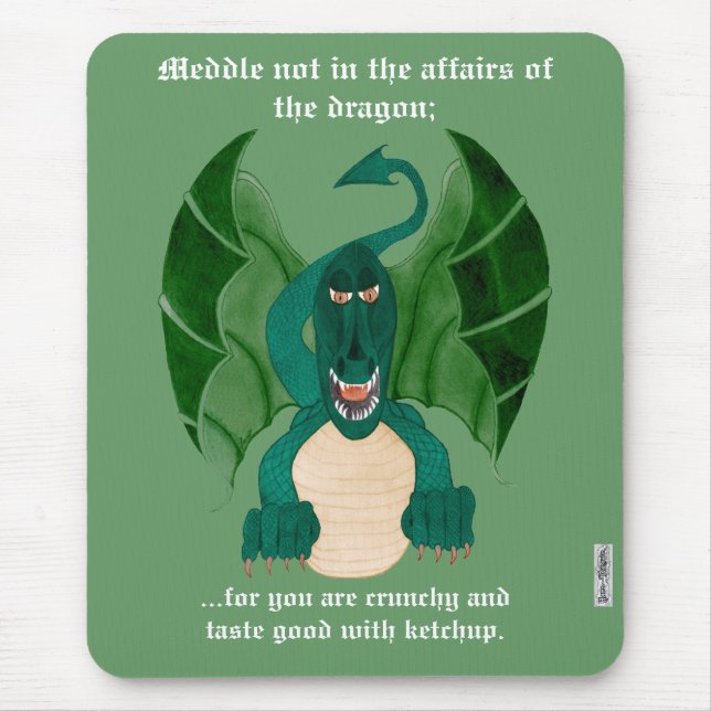 Funny Dragon Mousemat Mouse Pad (Front)