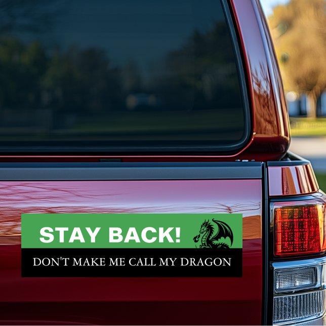 Funny Dragon Stay Back  Car Magnet (Funny Dragon Stay Back Car Magnet)