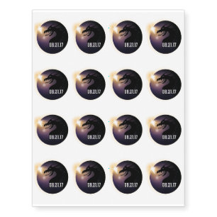 Funny Dragon total solar eclipse 2017 totality USA Temporary Tattoos