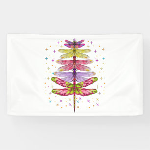 Funny Dragonfly Christmas Tree  Banner