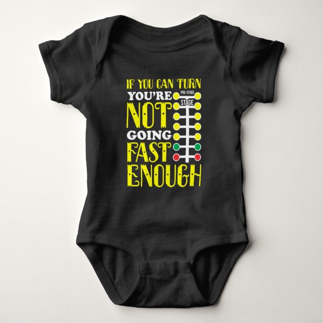 Funny Dragster Driver Race Car Enthusiast Baby Bodysuit (Front)