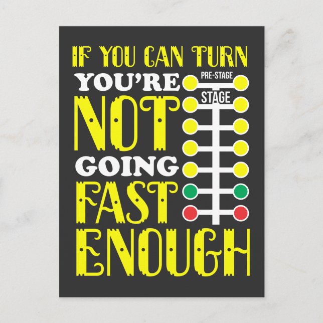 Funny Dragster Driver Race Car Enthusiast Postcard (Front)