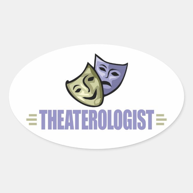 Funny Drama Theater Oval Sticker (Front)