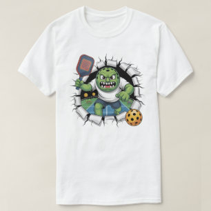 Funny Dramatic Pickleball Paddle Smash Court Chaos T-Shirt
