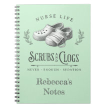 Funny drawing of Scrubs & Clogs personalised Nurse