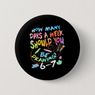 Funny Drawing Sketching Artist Art Lover Boys Girl Button
