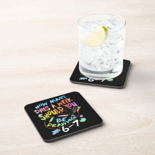 Funny Drawing Sketching Artist Beverage Coaster
