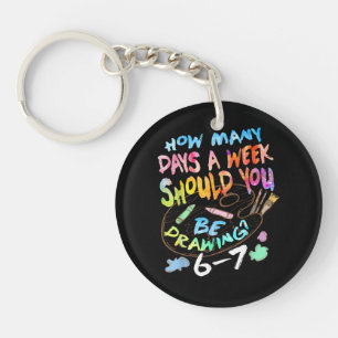 Funny Drawing Sketching Artist  Keychain