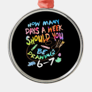 Funny Drawing Sketching Artist Metal Ornament