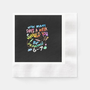 Funny Drawing Sketching Artist Napkins