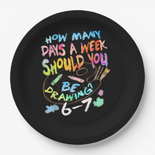 Funny Drawing Sketching Artist Paper Plates