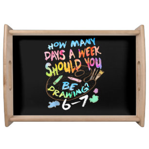 Funny Drawing Sketching Artist Serving Tray