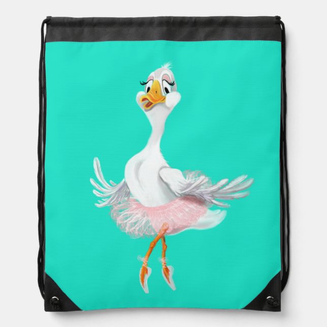 Funny Drawstring Bag Ballerina Duck - Your Colors (Front)