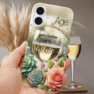 Funny Dreamy Chic Floral White Wine Phone Case