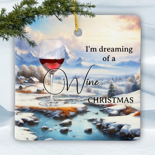 Funny Dreamy Wine Christmas Ornament