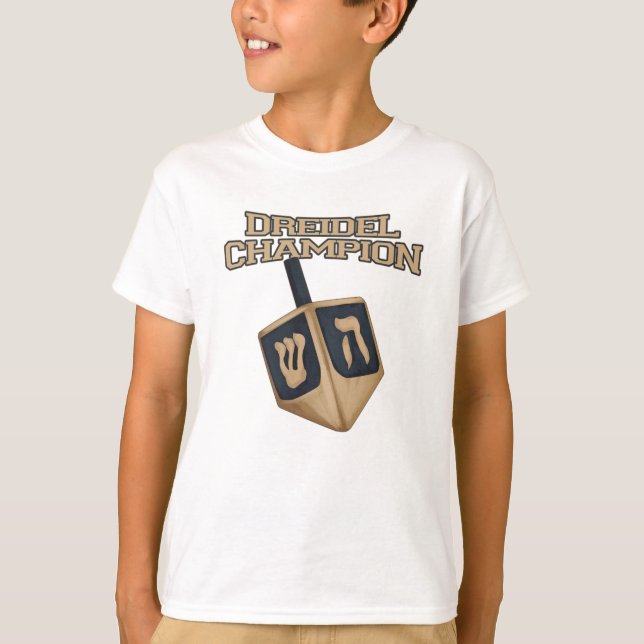 Funny Dreidel Champion Hanukkah Family Fun T-Shirt (Front)